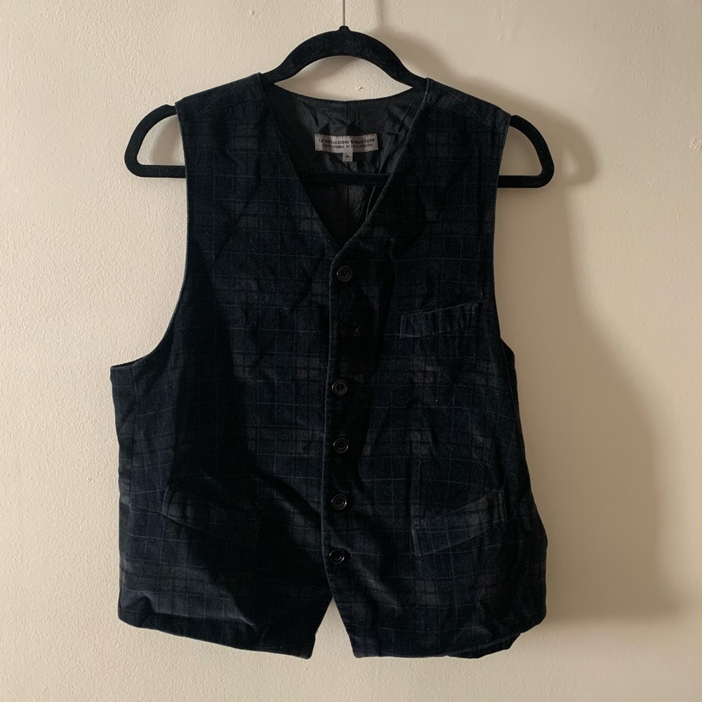 Dark Blue/Black Button-Up Vest